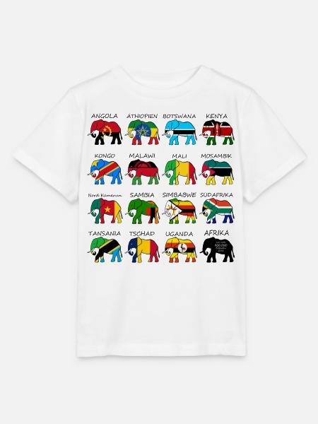 ELEFANTEN AFRIKAS mit Flaggen - Stanley/Stella Kinder T-Shirt MINI CREATOR - Weiß