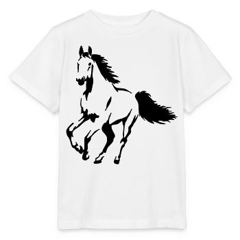 étalon - jument - poulain - cheval - T-shirt bio MINI CREATOR Stanley/Stella Enfant - blanc - Devant - Maike (125cm)