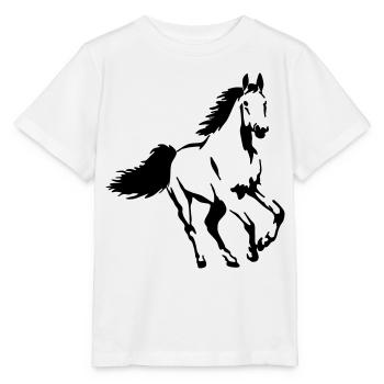Pferd Tier Hengst Stute Fohlen - Stanley/Stella Kinder T-Shirt MINI CREATOR  - Weiß - Vorne - Maike (125cm)