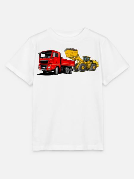 Baustelle, LKW, Radlader - Stanley/Stella Kinder T-Shirt MINI CREATOR  - Weiß