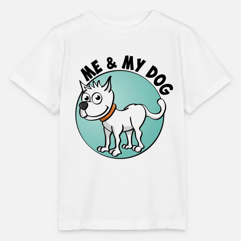 Moi et mon chien. Dessin joyeux d’un chien - T-shirt bio MINI CREATOR Stanley/Stella Enfant - blanc