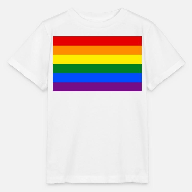 autocollant gay pride drapeau drapeau arc-en-ciel lgbt - T-shirt bio MINI CREATOR Stanley/Stella Enfant - blanc