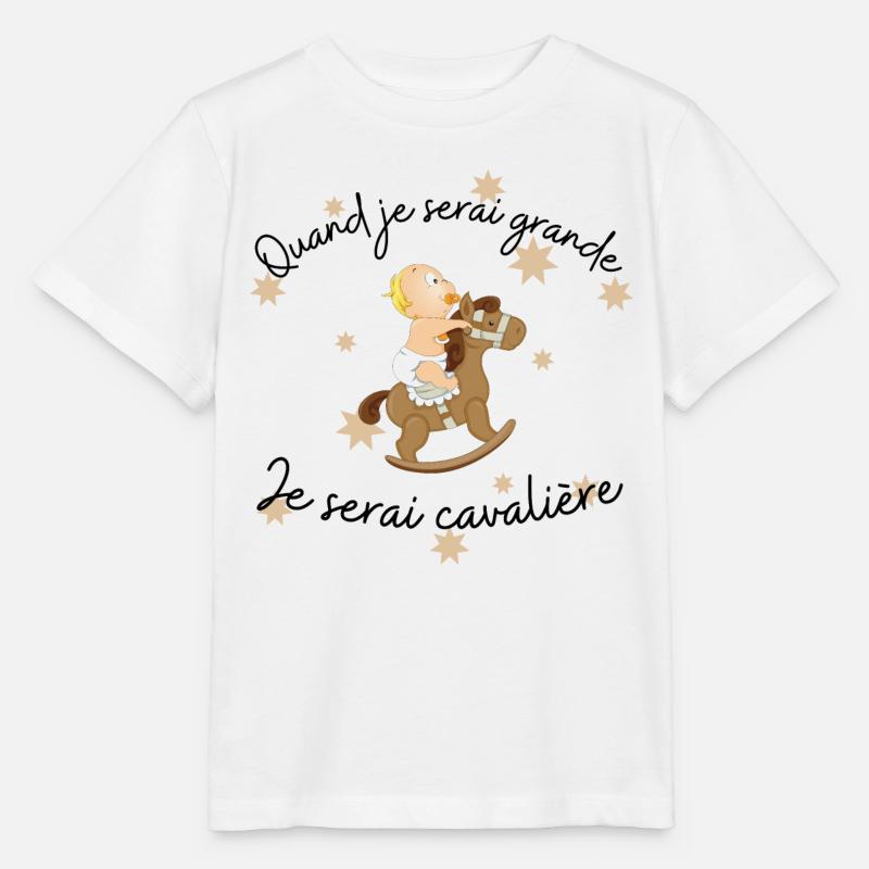 Quand je serai grande Je serai cavalière - T-shirt bio MINI CREATOR Stanley/Stella Enfant - blanc