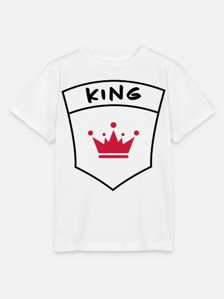 King auf Brusttasche - Stanley/Stella Kinder T-Shirt MINI CREATOR  - Weiß