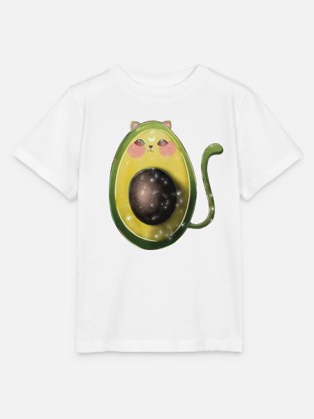 Avocado katze avogato - Stanley/Stella Kinder T-Shirt MINI CREATOR  - Weiß