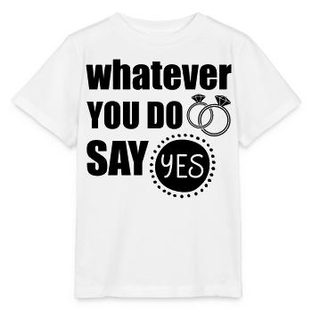 Demande en mariage - T-shirt bio MINI CREATOR Stanley/Stella Enfant - blanc - Devant - Maike (125cm)