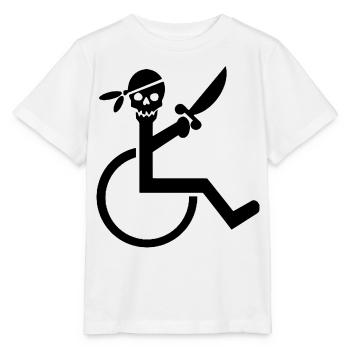 Fauteuil roulant Pirate pour les rouleaux durs. Chemise humoristique * - T-shirt bio MINI CREATOR Stanley/Stella Enfant - blanc - Devant - Maike (125cm)