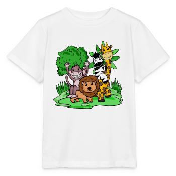 Jungle animaux Mignon - T-shirt bio MINI CREATOR Stanley/Stella Enfant - blanc - Devant - Maike (125cm)