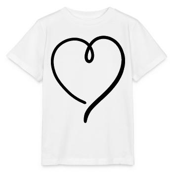 Coeur Noir Moderne - T-shirt bio MINI CREATOR Stanley/Stella Enfant - blanc - Devant - Maike (125cm)