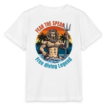 Poseidon Free Diving Legend - Fear The Spear - Stanley/Stella MINI CREATOR Kids’ T-Shirt - white - Front - Maike (125cm)