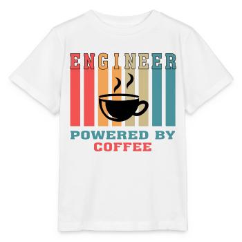 Drôle d’ingénieur propulsé par coffee gift for Engineer - T-shirt bio MINI CREATOR Stanley/Stella Enfant - blanc - Devant - Maike (125cm)