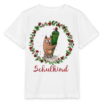 Hibou écolier - T-shirt bio MINI CREATOR Stanley/Stella Enfant - blanc - Devant - Maike (125cm)