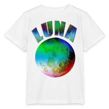 Luna Mond Regenbogen - Stanley/Stella Kinder T-Shirt MINI CREATOR  - Weiß - Vorne - Maike (125cm)