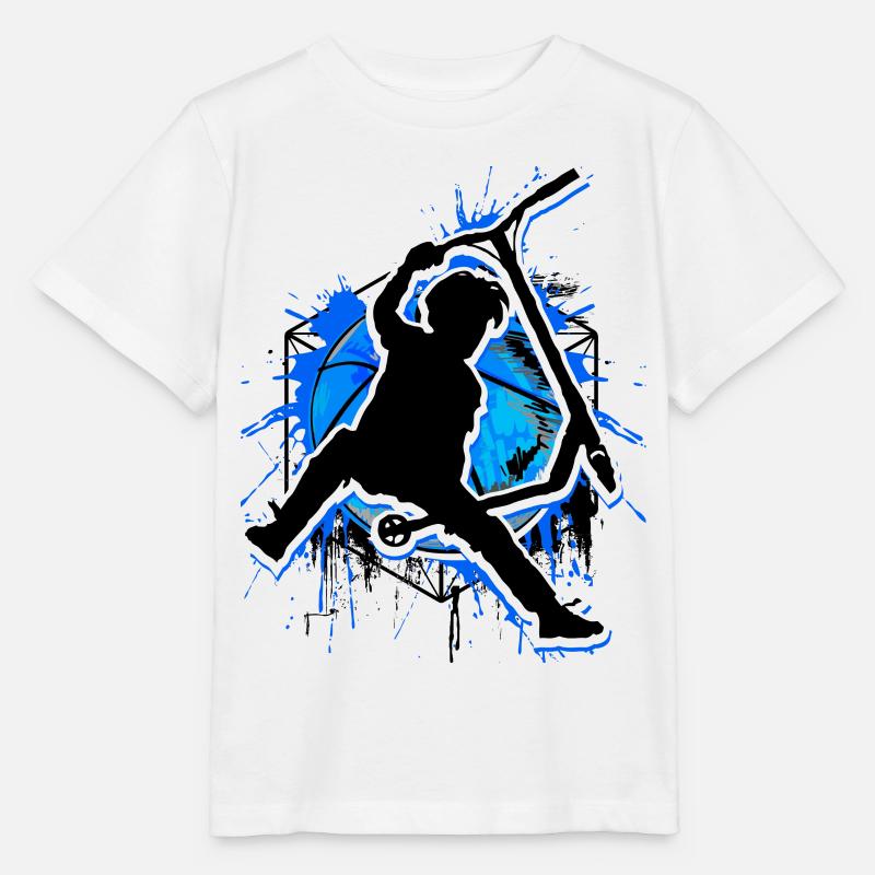 Scooter - Stuntscooter - Scooter - Scooter Bleu - T-shirt bio MINI CREATOR Stanley/Stella Enfant - blanc
