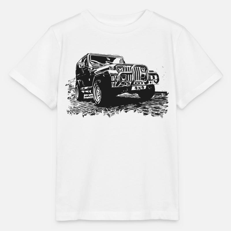 Véhicule tout-terrain 4x4 - T-shirt bio MINI CREATOR Stanley/Stella Enfant - blanc