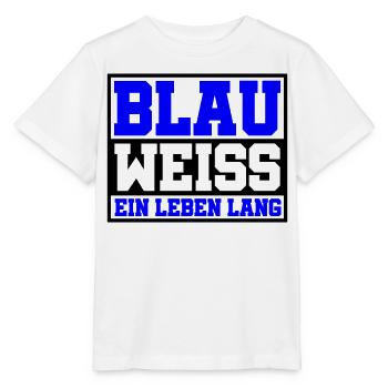 Blau Weiss ein Leben Lang | Farben änderbar - Stanley/Stella Kinder T-Shirt MINI CREATOR  - Weiß - Vorne - Maike (125cm)