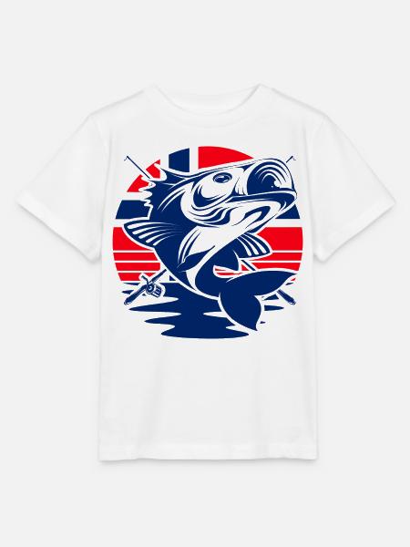 Norwegen Angeln Angler Fischen - Stanley/Stella Kinder T-Shirt MINI CREATOR - Weiß