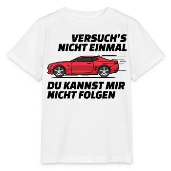 Autofahren Autofahrer Rennauto Auto Statement - Stanley/Stella Kinder T-Shirt MINI CREATOR  - Weiß - Vorne - Maike (125cm)