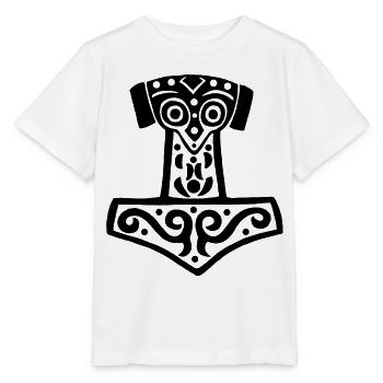 Black Thor's Hammer - Stanley/Stella MINI CREATOR Kids’ T-Shirt - white - Front - Maike (125cm)