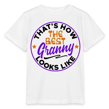 Cool Statement Grandchild Grandmother Grandma Senior - Stanley/Stella MINI CREATOR Kids’ T-Shirt - white - Front - Maike (125cm)