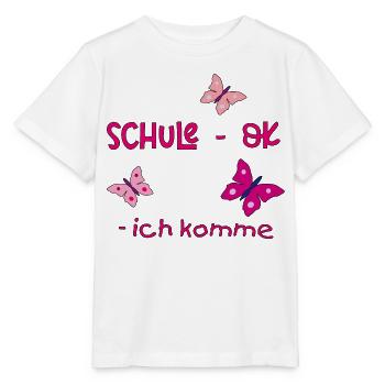 Schulanfang, Schmetterling - Stanley/Stella Kinder T-Shirt MINI CREATOR  - Weiß - Vorne - Maike (125cm)