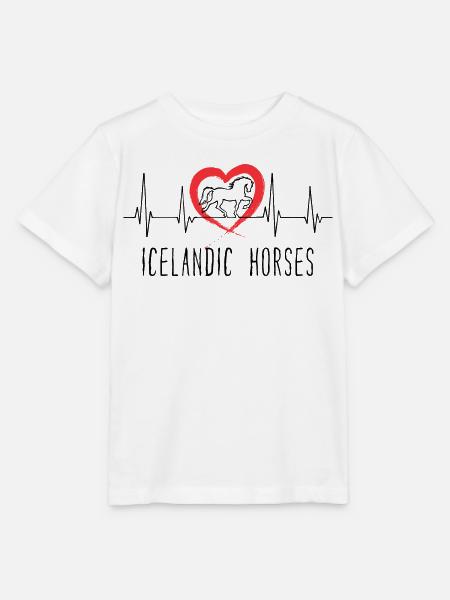 Islandpferde Statement Herz Pferde Pferdeliebe - Stanley/Stella T-shirt MINI CREATOR til børn - hvid