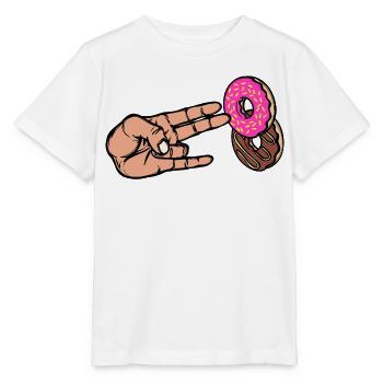 Nachspeise Donut Süßigkeiten Lecker Naschen - Stanley/Stella Kinder T-Shirt MINI CREATOR  - Weiß - Vorne - Maike (125cm)