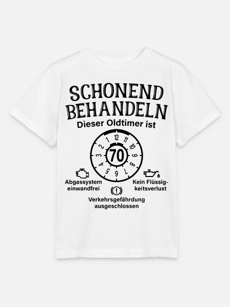 Oldtimer Ist 70 Schonend Behandeln 70. Geburtstag - Stanley/Stella Kinder T-Shirt MINI CREATOR - Weiß