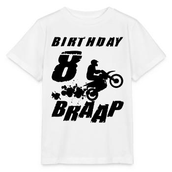 Eight 8yr 8th Dirt Bike Birthday Boy 8 Years Old - Stanley/Stella Kinder T-Shirt MINI CREATOR  - Weiß - Vorne - Maike (125cm)