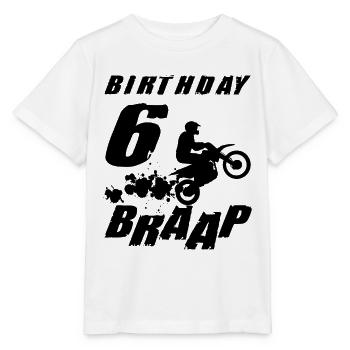 Six 6yr 6th Dirt Bike Birthday Boy 6 Years Old - Stanley/Stella Kinder T-Shirt MINI CREATOR  - Weiß - Vorne - Maike (125cm)