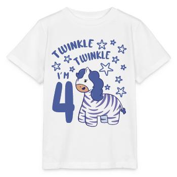 4ème anniversaire Fille Zebra 4 ans Bday Party - T-shirt bio MINI CREATOR Stanley/Stella Enfant - blanc - Devant - Maike (125cm)