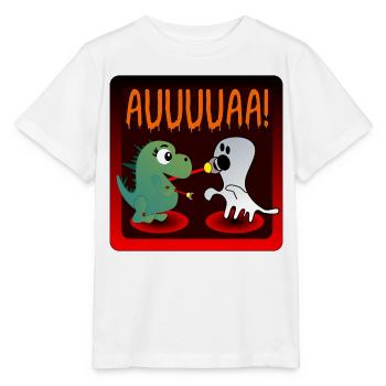 HALLOWEEN DINOSAURIER GEISTER - Stanley/Stella Kinder T-Shirt MINI CREATOR  - Weiß - Vorne - Maike (125cm)