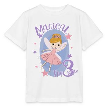3 Years Old Bday Party 3rd Birthday Girl Fairy - Stanley/Stella MINI CREATOR Kids’ T-Shirt - white - Front - Maike (125cm)