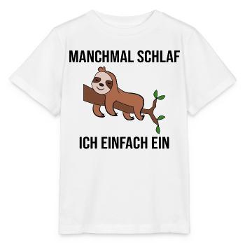 Schlafen Säugetier Dschungel Faultier Statement - Stanley/Stella Kinder T-Shirt MINI CREATOR  - Weiß - Vorne - Maike (125cm)