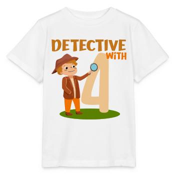 Détective Birthday Boy 4 ans à 4 ans Cadeau - T-shirt bio MINI CREATOR Stanley/Stella Enfant - blanc - Devant - Maike (125cm)