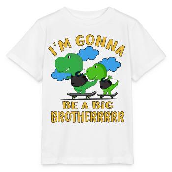 I'm Gonna Be A Big Brother Dinosaurs Baby Reveal - Stanley/Stella Kinder T-Shirt MINI CREATOR  - Weiß - Vorne - Maike (125cm)