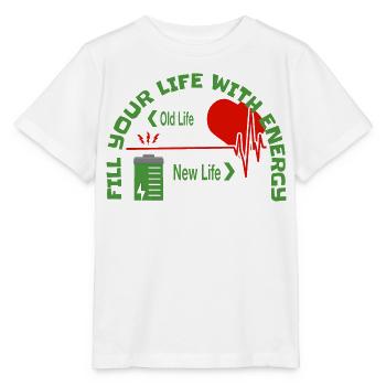 Fill your life with energy - Stanley/Stella MINI CREATOR Kids’ T-Shirt - white - Front - Maike (125cm)