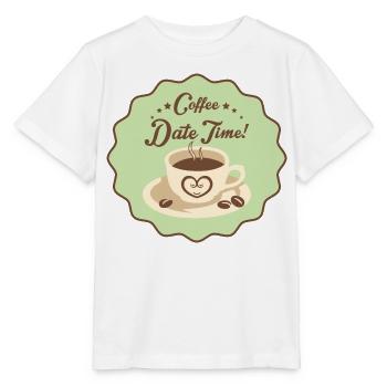 Coffee Date Time - Stanley/Stella Kinder T-Shirt MINI CREATOR  - Weiß - Vorne - Maike (125cm)