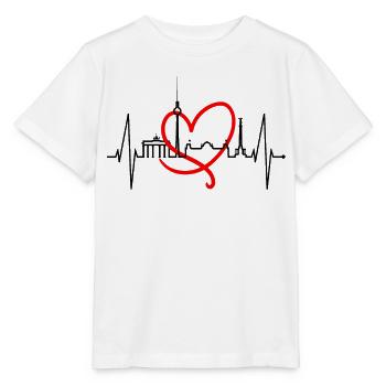 Berlin Skyline Heartbeat Heart Love Love Berliners - T-shirt bio MINI CREATOR Stanley/Stella Enfant - blanc - Devant - Maike (125cm)