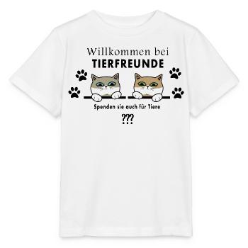 Tierfreunde Katzen - Stanley/Stella Kinder T-Shirt MINI CREATOR  - Weiß - Vorne - Maike (125cm)