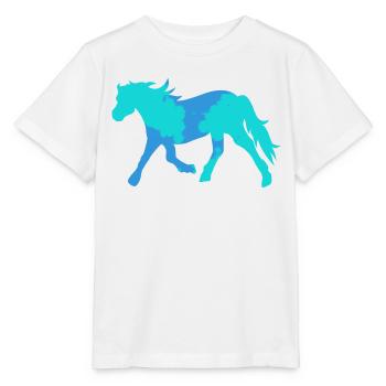 Cool Pferde Islandpferde Pferdeliebe Ross - Stanley/Stella Kinder T-Shirt MINI CREATOR  - Weiß - Vorne - Maike (125cm)