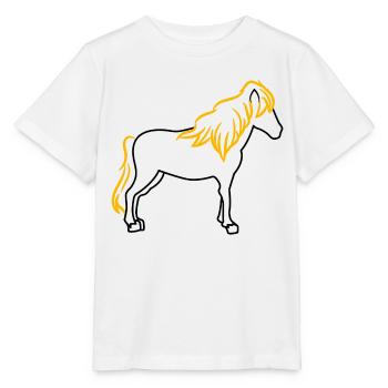 Isländer Islandpferde Pferde Pferdenarr Reiten - Stanley/Stella Kinder T-Shirt MINI CREATOR  - Weiß - Vorne - Maike (125cm)