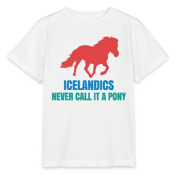 Islandpferde Pony Islandponys Galopp Statement - Stanley/Stella Kinder T-Shirt MINI CREATOR  - Weiß - Vorne - Maike (125cm)