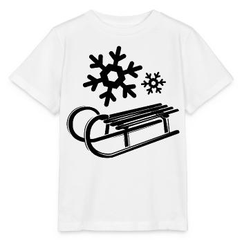 Schnee Schlitten Eiskristalle Schneeflocken Winter - Stanley/Stella Kinder T-Shirt MINI CREATOR  - Weiß - Vorne - Maike (125cm)