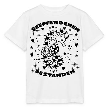 Seepferd Bestanden - Stanley/Stella Kinder T-Shirt MINI CREATOR  - Weiß - Vorne - Maike (125cm)