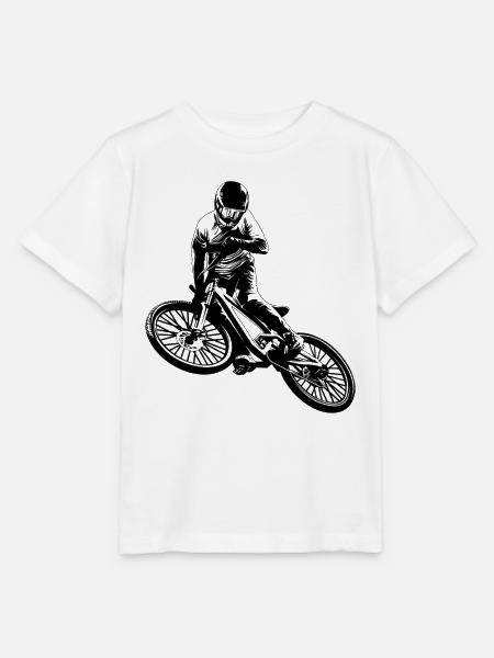 Mountainbiking Biker Radfahrer - Stanley/Stella Kinder T-Shirt MINI CREATOR - Weiß