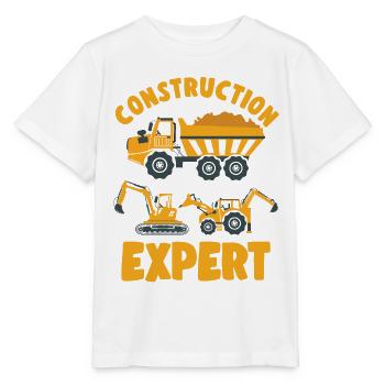 Construction Truck Excavator Digger Expert Idea - Stanley/Stella MINI CREATOR Kids’ T-Shirt - white - Front - Maike (125cm)