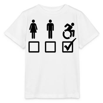 Tous les utilisateurs de fauteuils roulants sont adaptés* - T-shirt bio MINI CREATOR Stanley/Stella Enfant - blanc - Devant - Maike (125cm)
