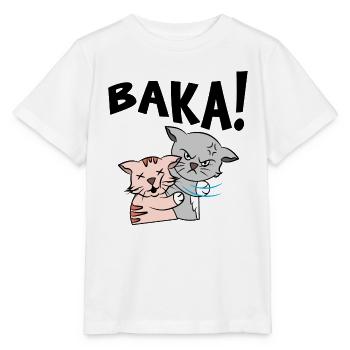 Baka Anime Manga Zeichentrick Katze Spruch - Stanley/Stella Kinder T-Shirt MINI CREATOR  - Weiß - Vorne - Maike (125cm)