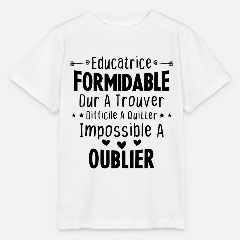 Éducatrice formidable cadeau Éducatrice d'école - T-shirt bio MINI CREATOR Stanley/Stella Enfant - blanc